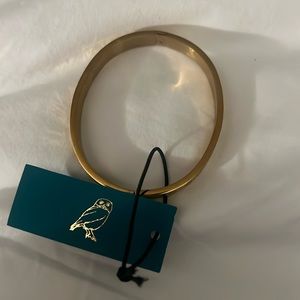 Brand New Au|Theory Roman Numerals Yellow Gold Bangle Bracelet.